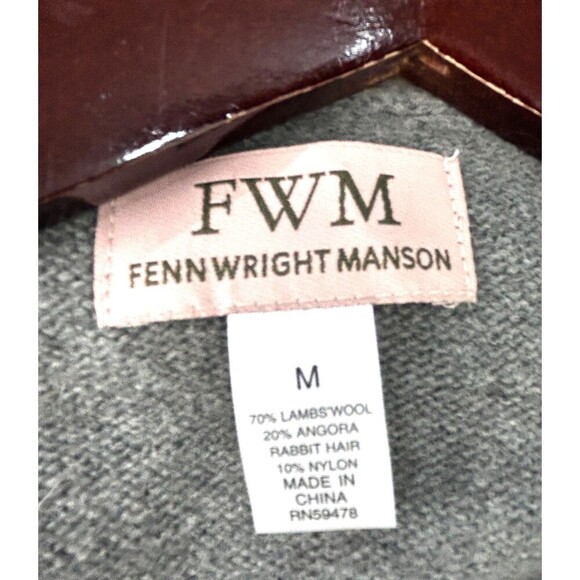 FWM Fennwright Manson Gray Wool Sweater Cardigan Peplum Wrap Womens Sz M 1101R4 - Picture 11 of 12